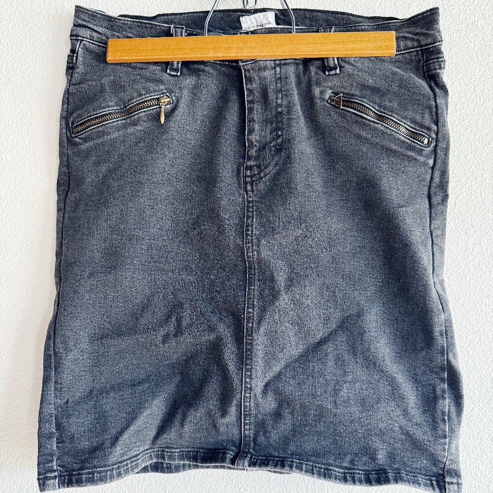 Vintage Calvin Klein Jeans Gray‎ Mini Skirt Vintage Denim Skirt Black Denim